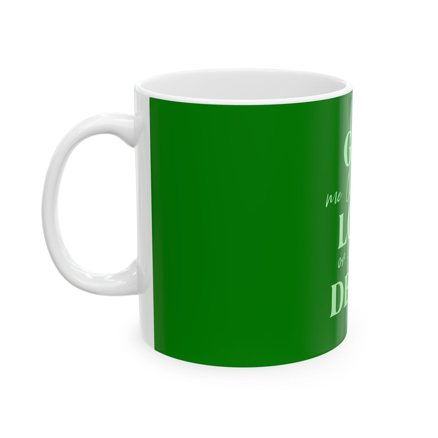 Green Ceramic Mug 19, (11oz, 15oz)