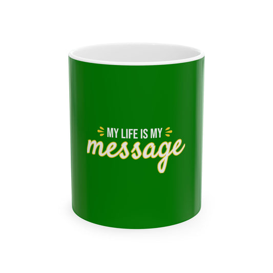 Green Ceramic Mug 51, (11oz, 15oz)