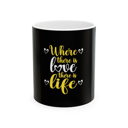 Black Ceramic Mug 64, (11oz, 15oz)