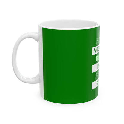 Green Ceramic Mug 18, (11oz, 15oz)