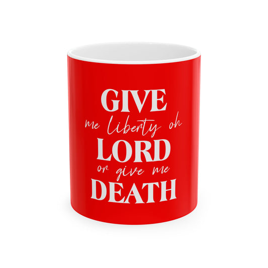 Red Ceramic Mug 19, (11oz, 15oz)