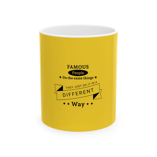 Yellow Ceramic Mug 34, (11oz, 15oz)