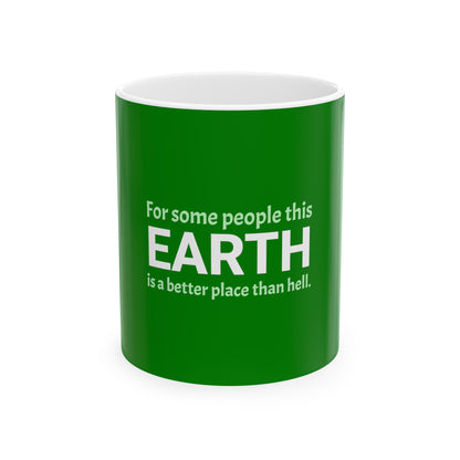 Green Ceramic Mug 7, (11oz, 15oz)