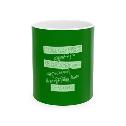 Green Ceramic Mug 30, (11oz, 15oz)