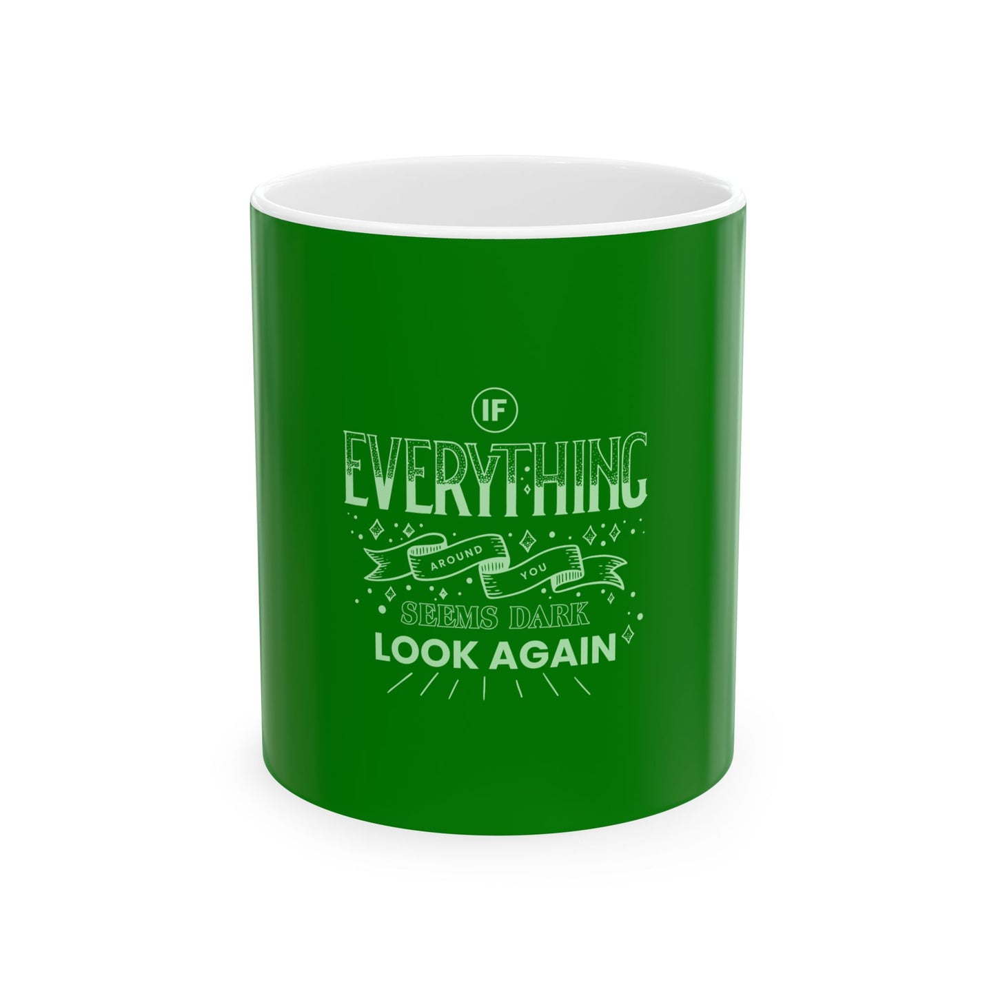 Green Ceramic Mug 29, (11oz, 15oz)