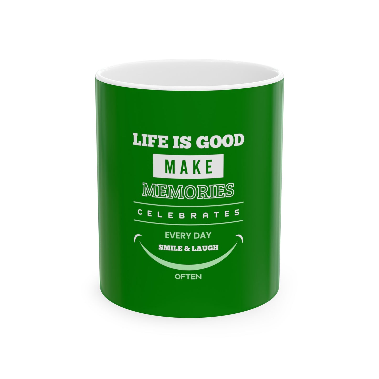 Green Ceramic Mug 6, (11oz, 15oz)