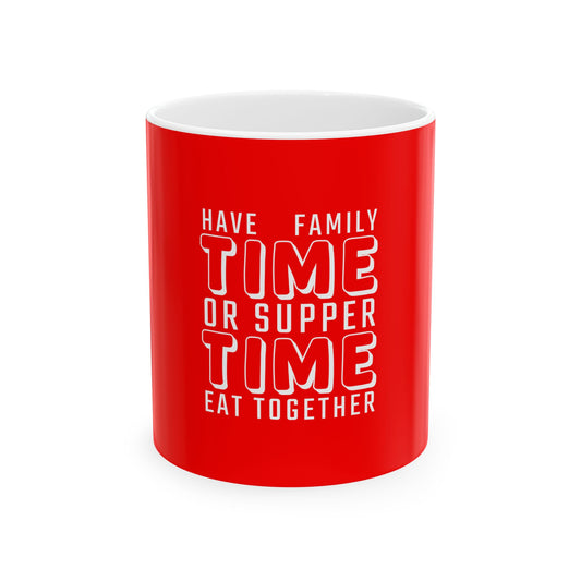 Red Ceramic Mug 21, (11oz, 15oz)