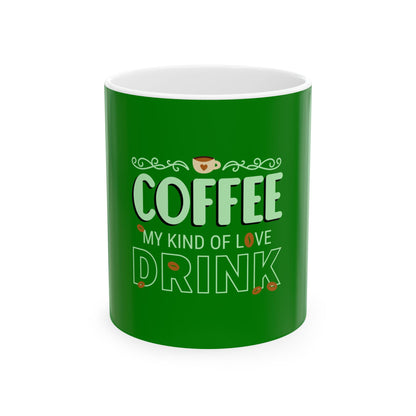 Green Ceramic Mug 41, (11oz, 15oz)