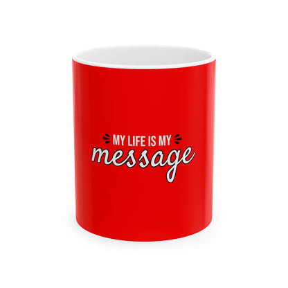 Red Ceramic Mug 51, (11oz, 15oz)