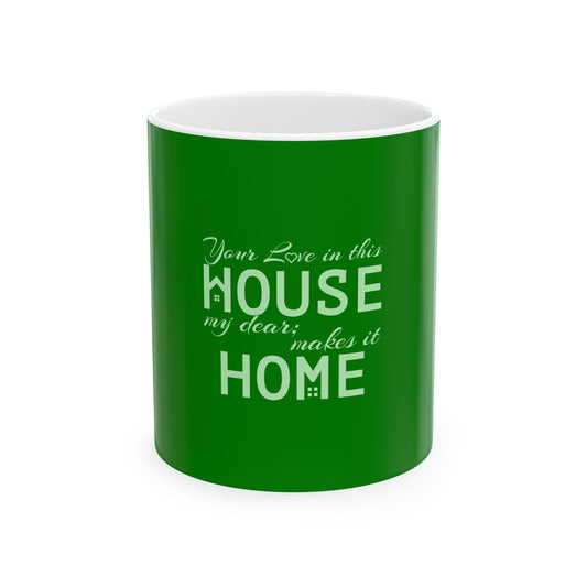 Green Ceramic Mug 28, (11oz, 15oz)