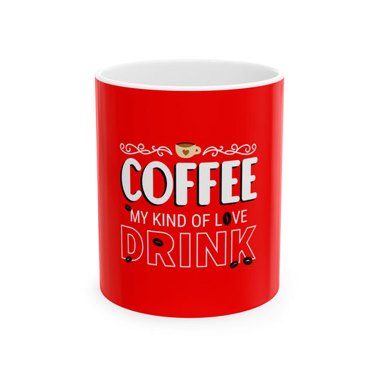 Red Ceramic Mug 41, (11oz, 15oz)