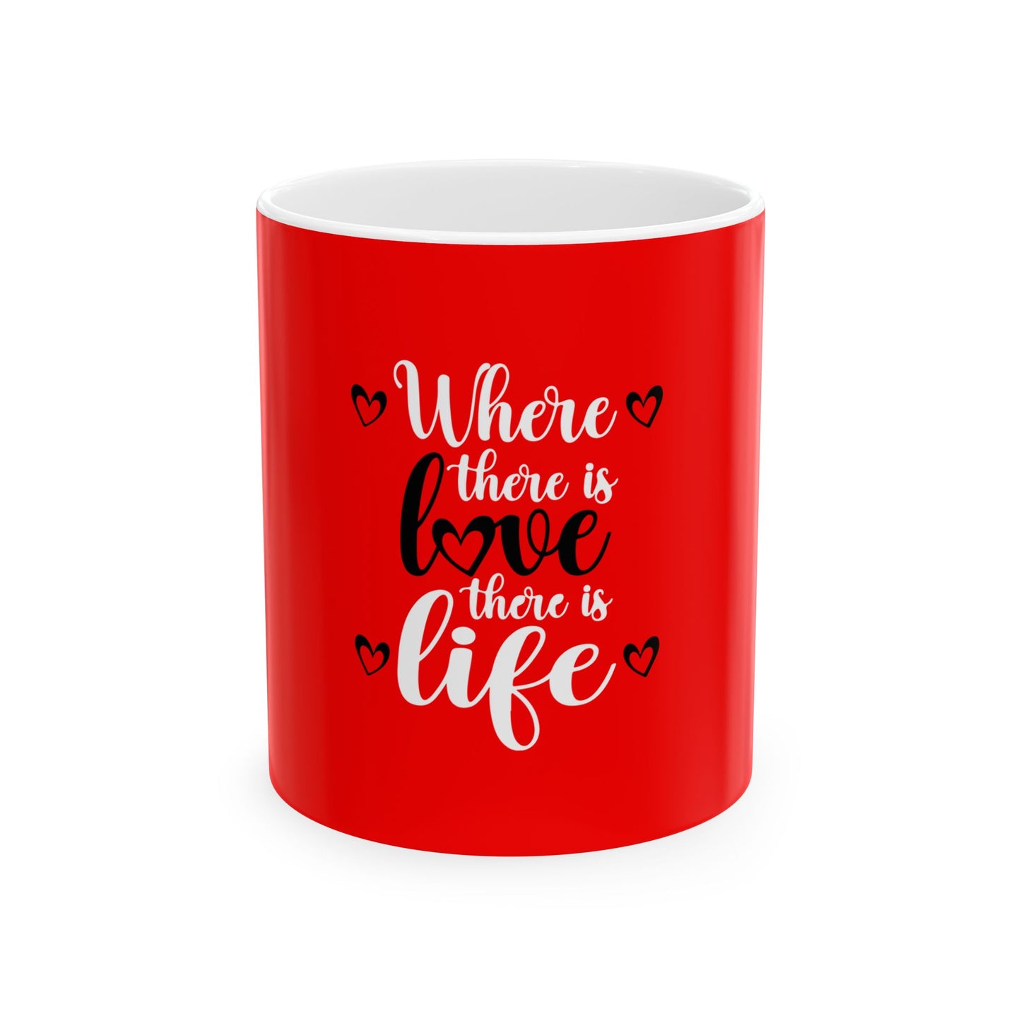 Red Ceramic Mug 64, (11oz, 15oz)