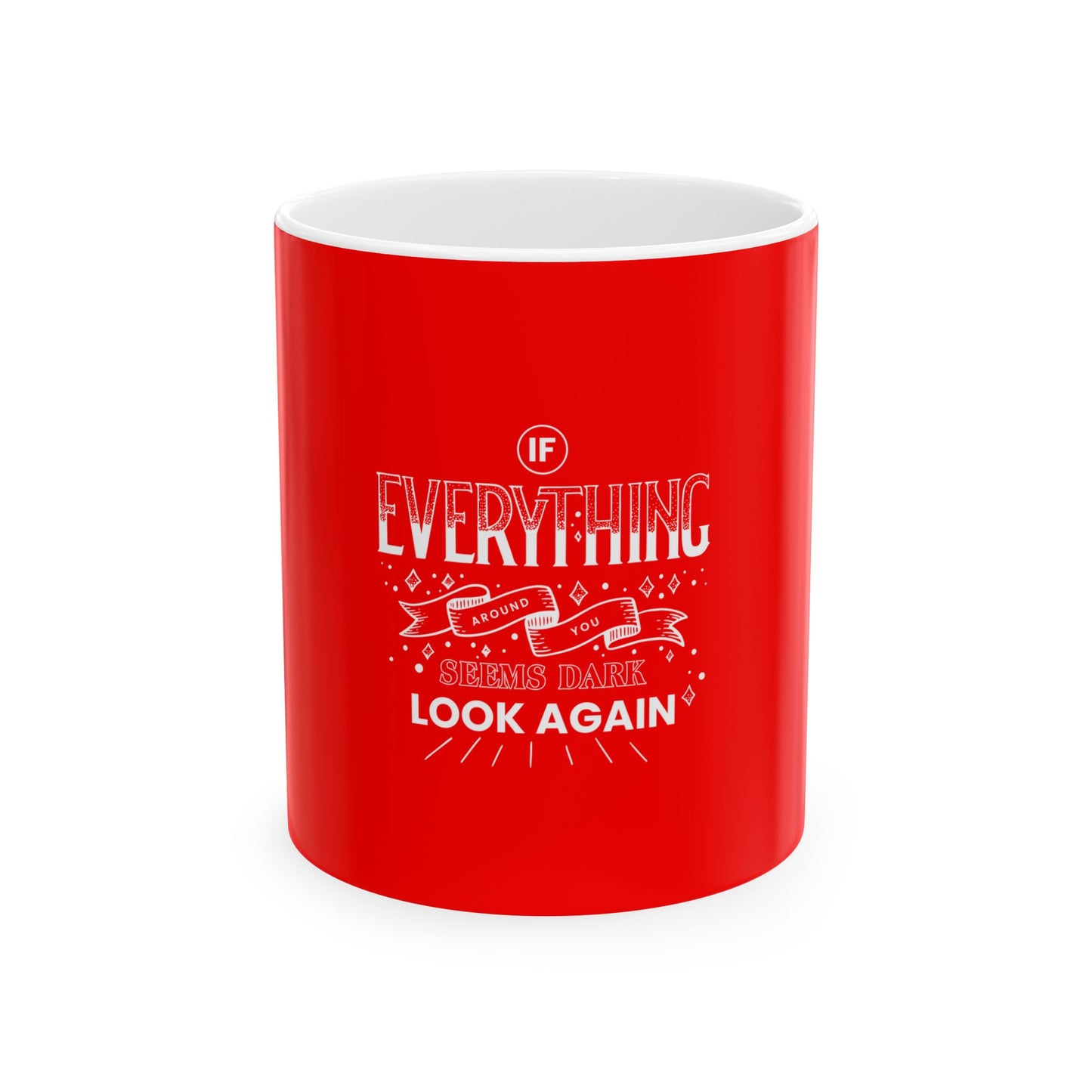 Red Ceramic Mug 29, (11oz, 15oz)