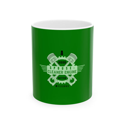 Green Ceramic Mug 15, (11oz, 15oz)