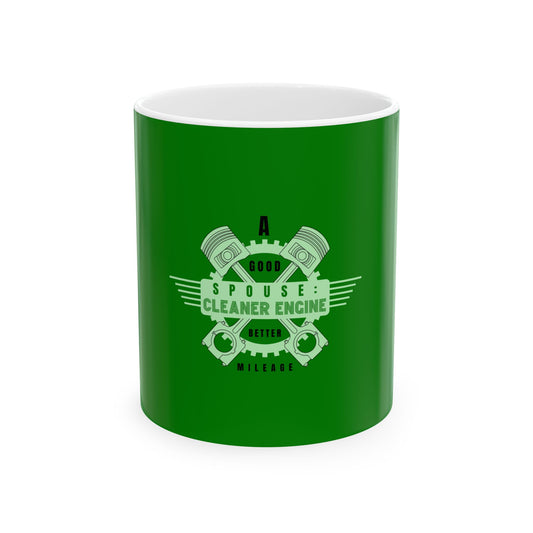 Green Ceramic Mug 15, (11oz, 15oz)