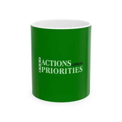 Green Ceramic Mug 56, (11oz, 15oz)