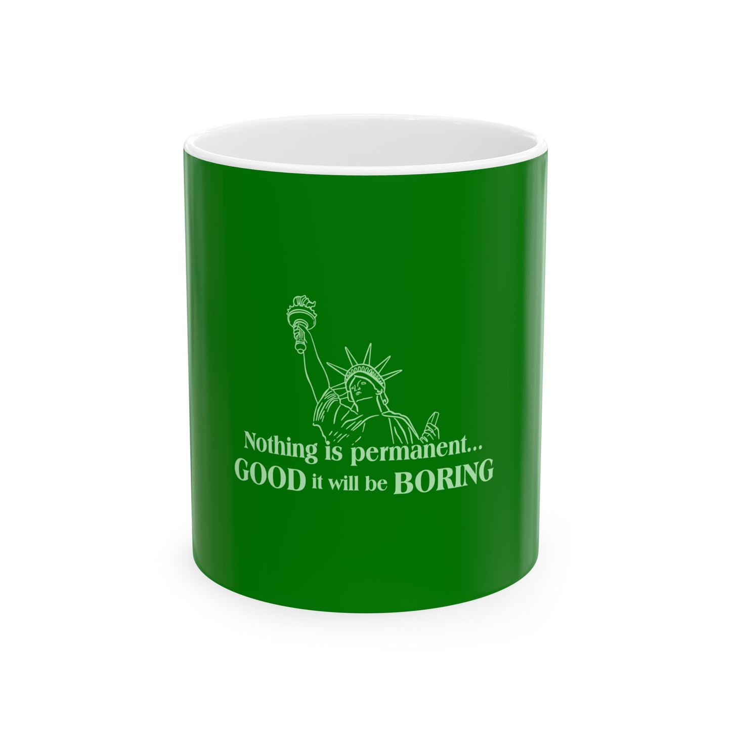 Green Ceramic Mug 13, (11oz, 15oz)