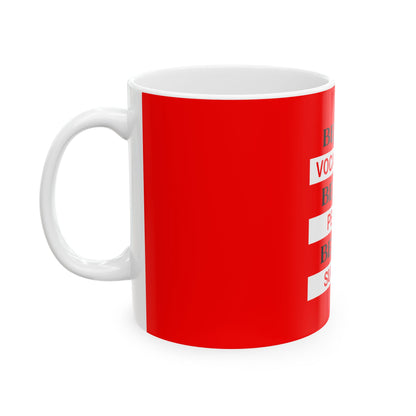 Red Ceramic Mug 18, (11oz, 15oz)