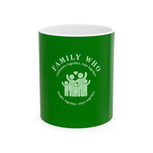 Green Ceramic Mug 2, (11oz, 15oz)