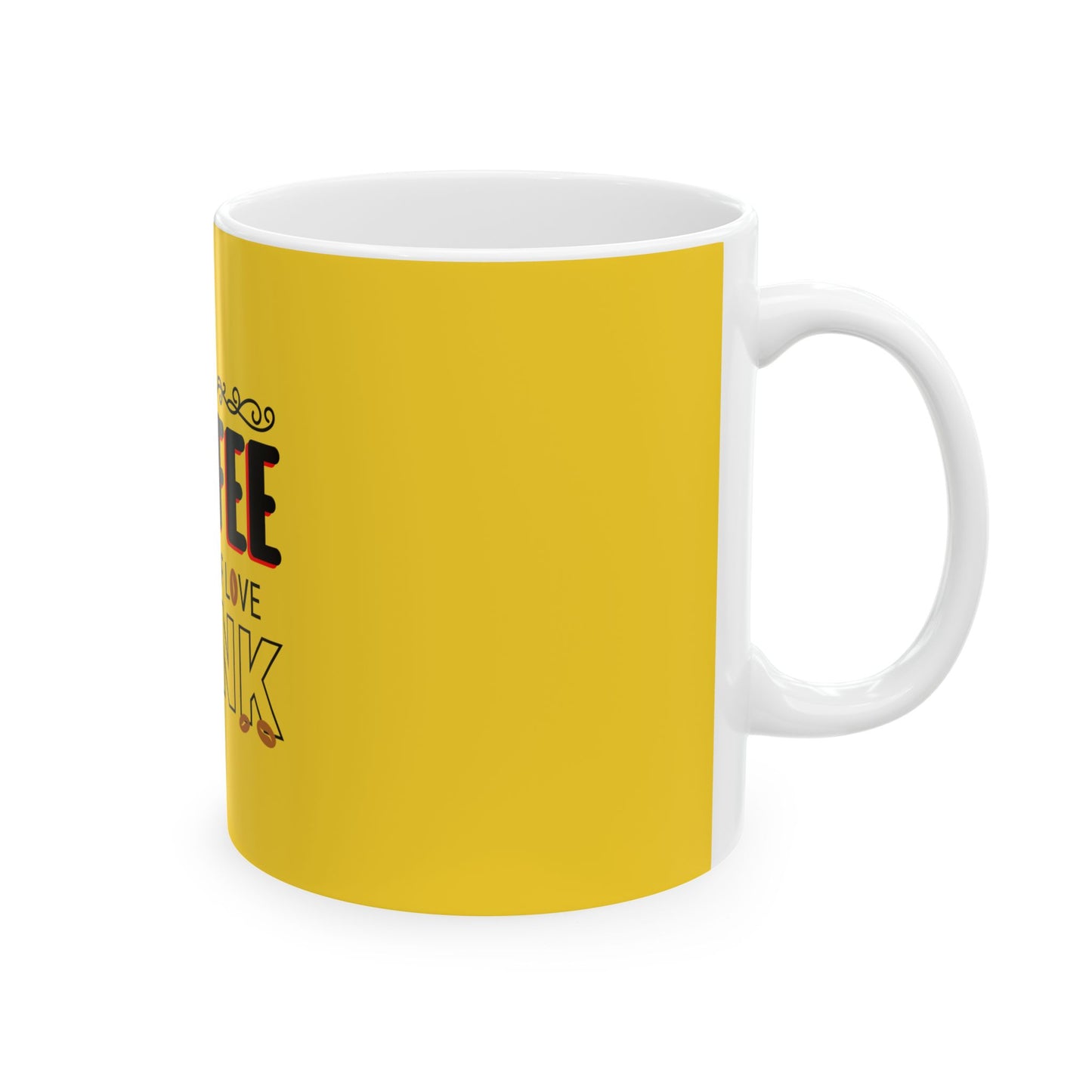 Yellow Ceramic Mug 41, (11oz, 15oz)